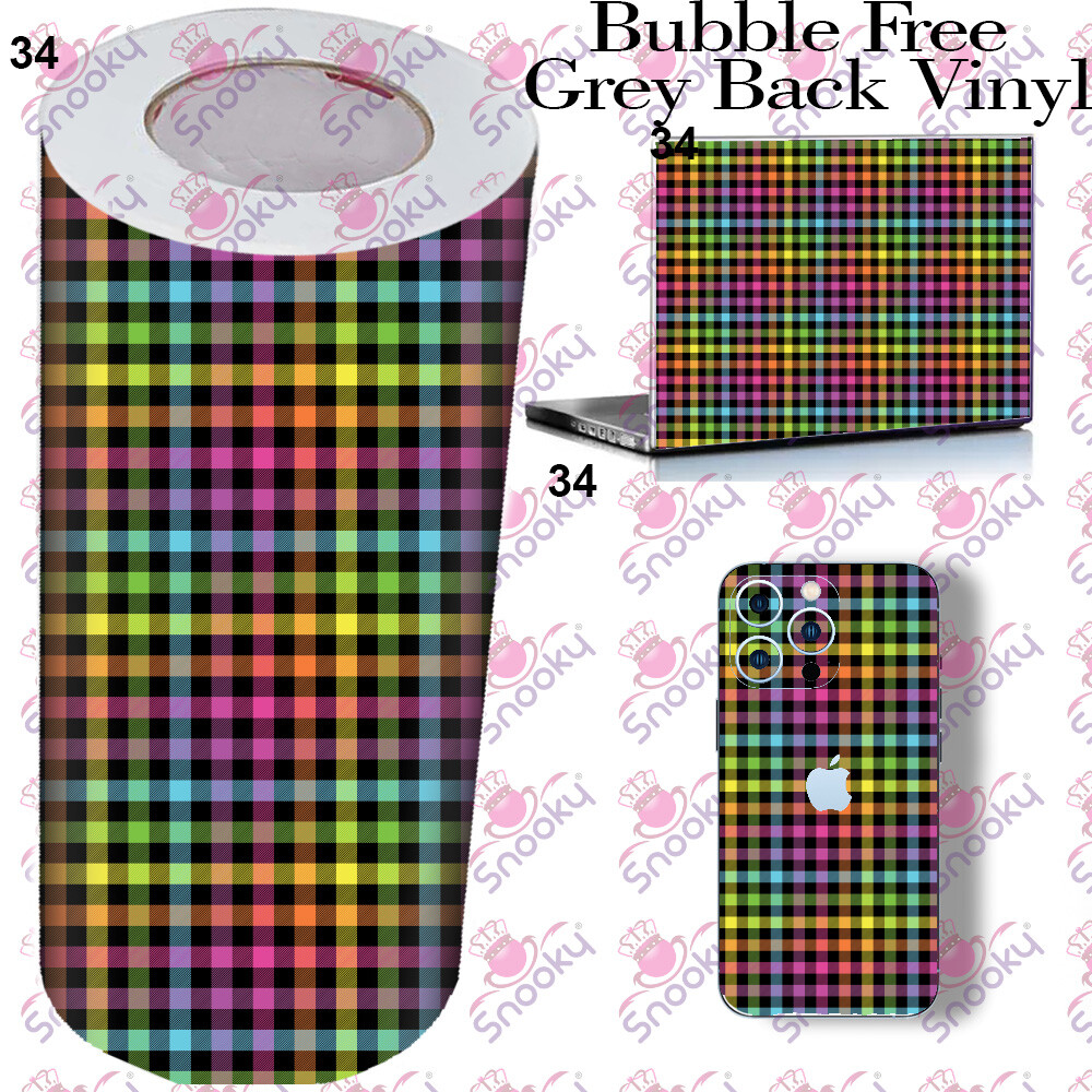 Multicolor Check Printed Wrapping Skin Roll