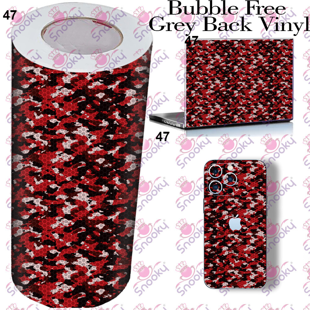 Red Camo Printed Wrapping Skin Roll