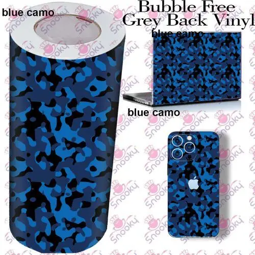 Blue Camo Printed Wrapping Skin Roll