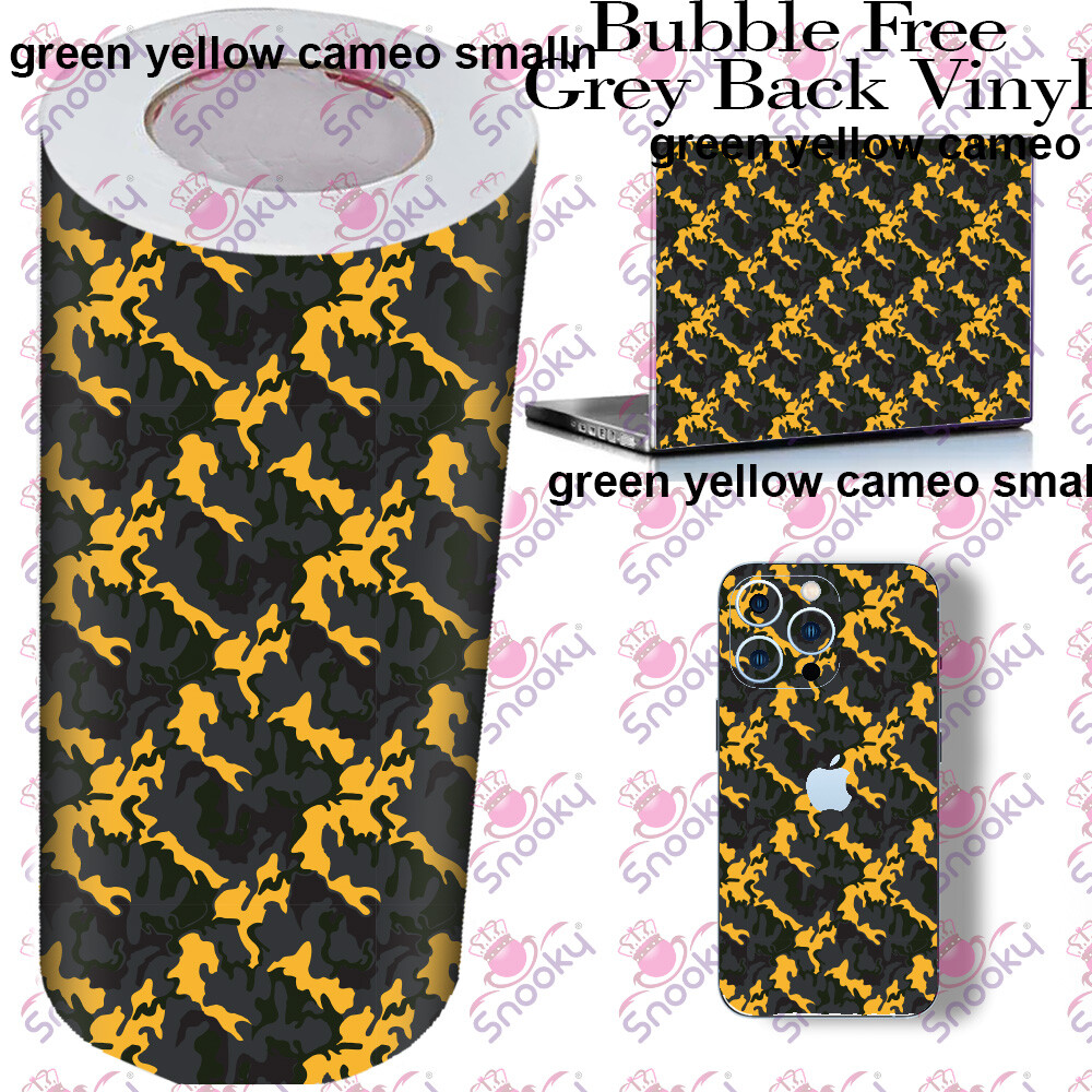 Yellow Camo Printed Wrapping Skin Roll