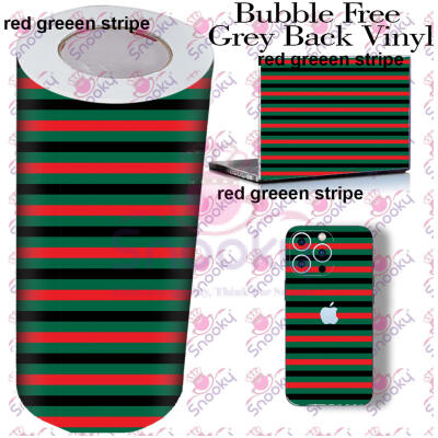 Red Green Stripes Printed Wrapping Skin Roll