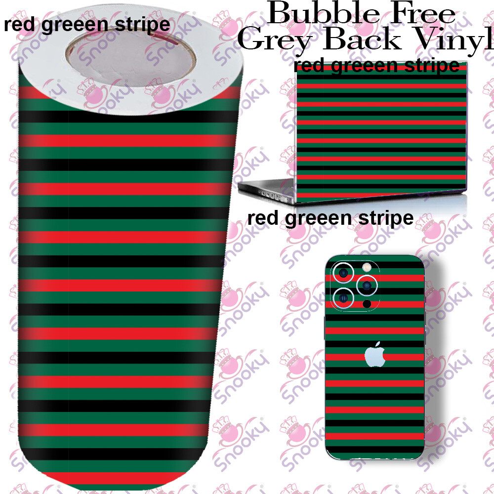 Red Green Stripes Printed Wrapping Skin Roll