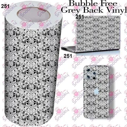 White Doodle Printed Wrapping Skin Roll