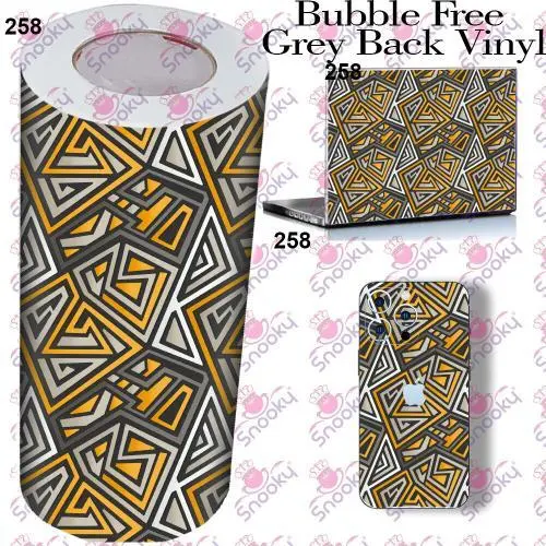 Yellow Grey Geometric Printed Wrapping Skin Roll