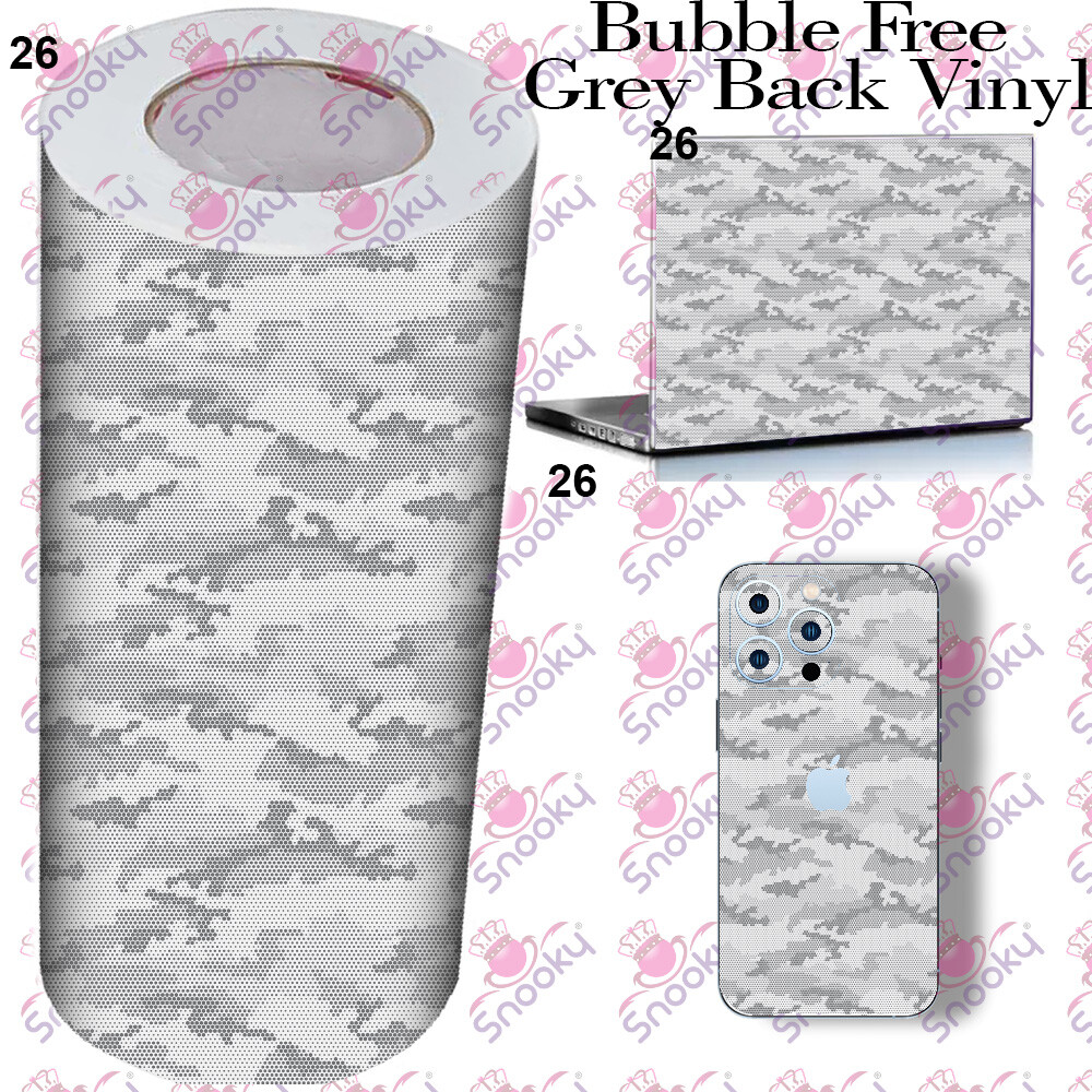 White Grey Camo Printed Wrapping Skin Roll