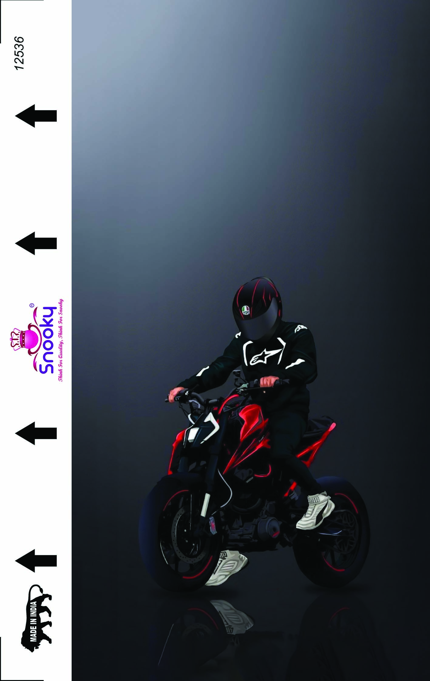 Snooky bike embossed mobile skin